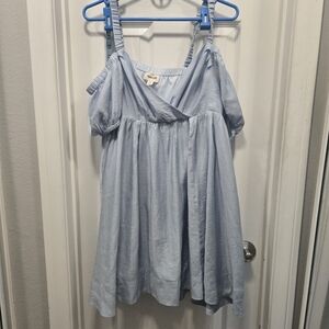 Open Edit Light Blue Sleeveless Dress Size XL